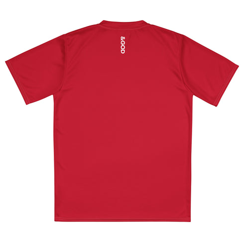 Basketball &God Crimson Recycled Unisex Sports Jersey T-Shirt